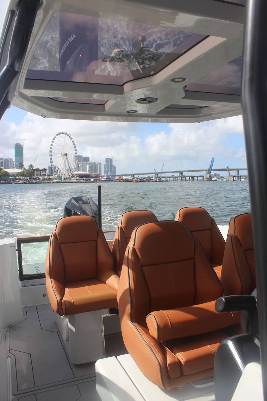 Premium Leather Seats with Miami Skyline View